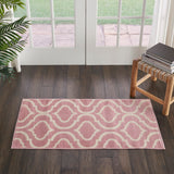 Nourison Jubilant JUB19 Machine Made Power-loomed Borderless Design Indoor Only Contemporary  Rug Pink, Pink 100% Polypropylene 99446479877