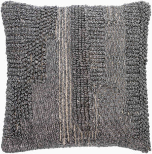 Surya Gabon 18"X18" Stylish Outdoor Accent Pillow - Durable Polyester, Easy Care, Modern Home Decor Gray Recycled Pet Yarn,Polyester Gbn001-2020