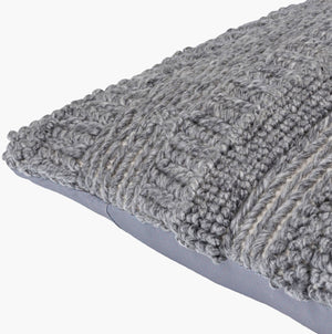 Surya Gabon 18"X18" Stylish Outdoor Accent Pillow - Durable Polyester, Easy Care, Modern Home Decor Gray Recycled Pet Yarn,Polyester Gbn001-2020