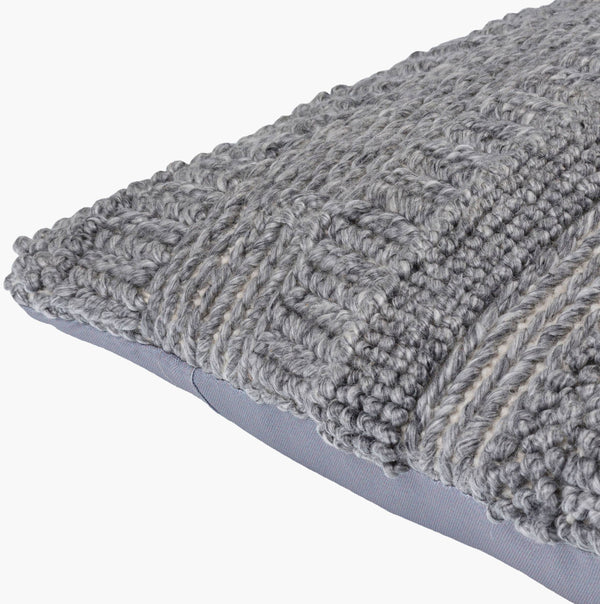 Surya Gabon 18"X18" Stylish Outdoor Accent Pillow - Durable Polyester, Easy Care, Modern Home Decor Gray Recycled Pet Yarn,Polyester Gbn001-2020