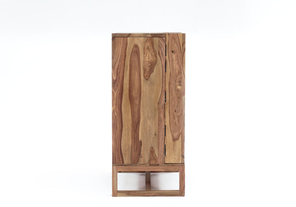 Porter Designs Porter Urban Solid Sheesham Wood Bar Cabinet – Elegant Natural Finish For Stylish Home Storage! Natural Wood 07-117-30-1126