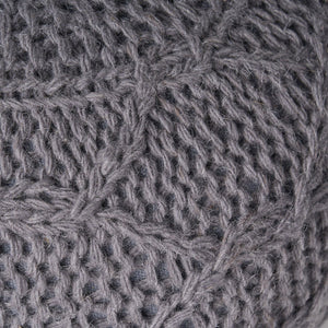 English Elm Christopher Knight Home® - MALIBU Knitted Wool Round Pouf 20" x 20" x 14" — Handcrafted Modern Knit Weave Accent for Cozy Living Spaces Charcoal 60494.00CHAR