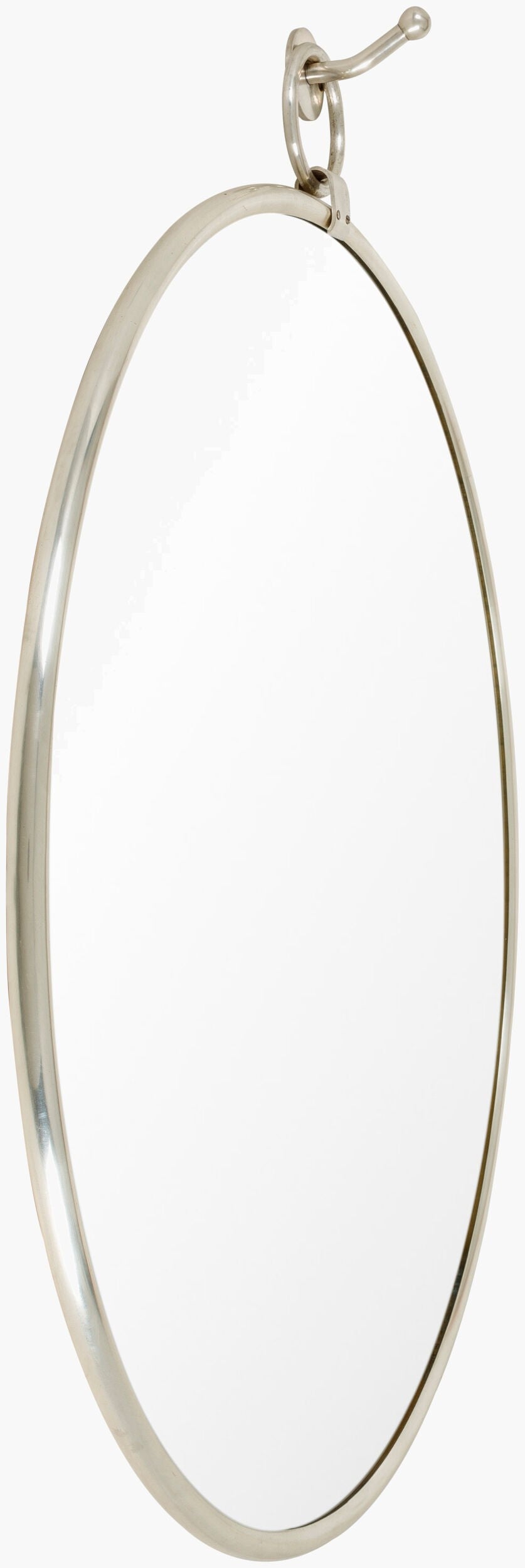 Surya Globes 18" Vertical Accent Mirror In Durable Brass And Wood - Elegant Home Decor For Modern Spaces Frame, Metallic ,Silver Brass Gbs001-1418