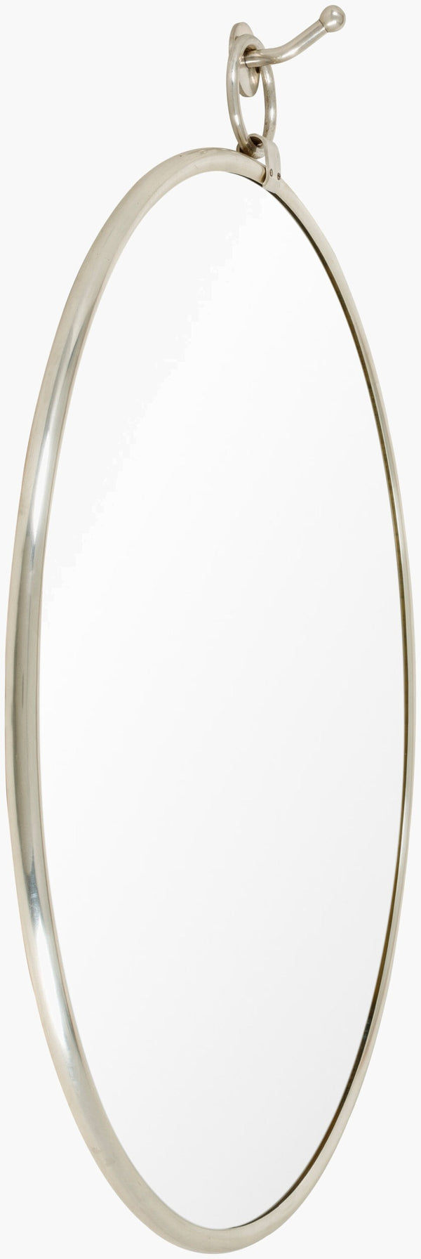 Surya Globes 18" Vertical Accent Mirror In Durable Brass And Wood - Elegant Home Decor For Modern Spaces Frame, Metallic ,Silver Brass Gbs001-1418