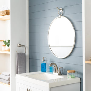 Globes GBS-001 36"H x 32"W x 1"D Accent Mirror GBS001-3632  Frame: Metallic - Silver Surya