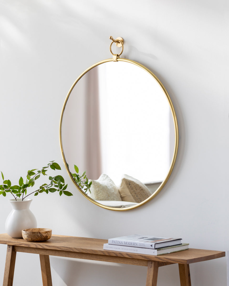 Globes GBS-002 27"H x 23"W x 1"D Accent Mirror GBS002-2723  Frame: Metallic - Gold, Metallic - Silver Surya