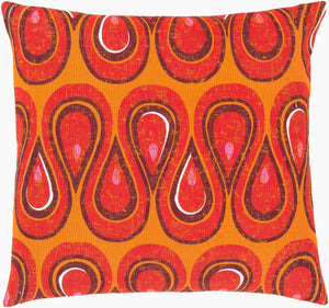 Surya Global Brights Gbt-001 18" Cotton Accent Pillow - Luxurious Comfort & Vibrant Style For Your Home Orange Cotton,Cotton Gbt001-1818d