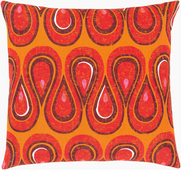 Surya Global Brights Gbt-001 18" Cotton Accent Pillow - Luxurious Comfort & Vibrant Style For Your Home Orange Cotton,Cotton Gbt001-1818d
