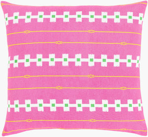 Surya Global Brights Gbt-001 18" Cotton Accent Pillow - Luxurious Comfort & Vibrant Style For Your Home Pink Cotton,Cotton Gbt005-1818d