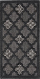 Nourison Easy Care NES01 Machine Made Flat Weave Solid Border Indoor/Outdoor Modern Outdoor Rug Charcoal Black, Charcoal Black 84% Polypropylene,16% Polyester 99446040138