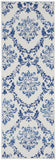 WHS01 Whimsicle Farmhouse Area Rug - Vintage Distressed Bohemian Design in Ivory and Navy Colors