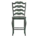 Homelegance By Top-Line Juliette French Ladder Back Wood Counter Height Chairs (Set of 2) Green Rubberwood