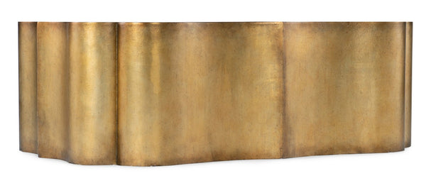 Hooker Furniture Melange Tevis Bluff Cocktail Table — Sculptural Quatrefoil Design, Gold Antique Burnish, Casters For Mobility And Hardwood Durability 5751-80110-15