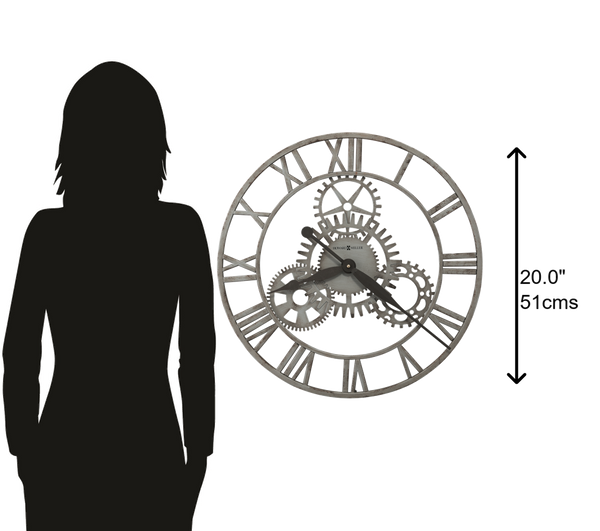 Hekman Furniture 625687 Sibley Wall Clock - Modern Industrial Design With Quartz Movement, Roman Numerals & Gears  Sibley Wall Clock 625687