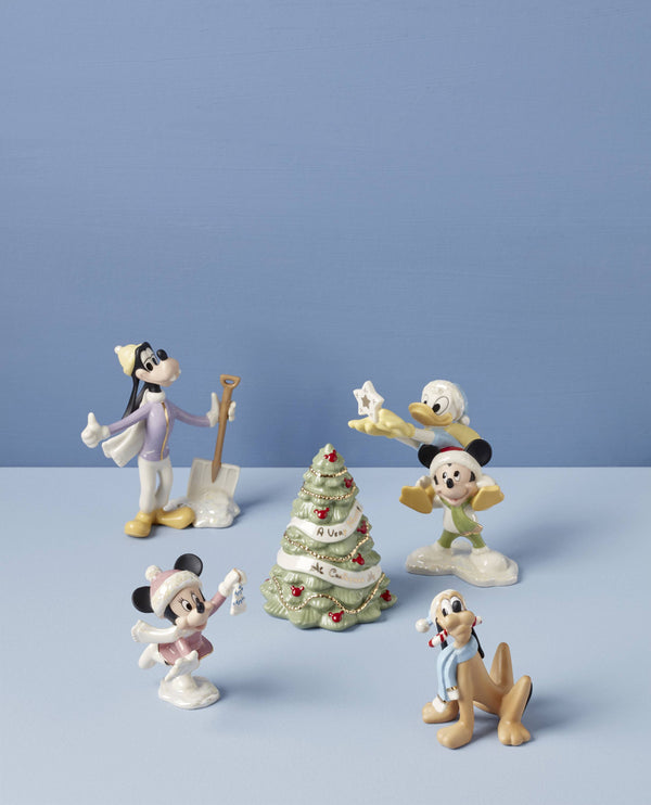 Lenox Disney Winter Fun 5-Piece Figurine Set Ivory, IVORY PORCELAIN 897079