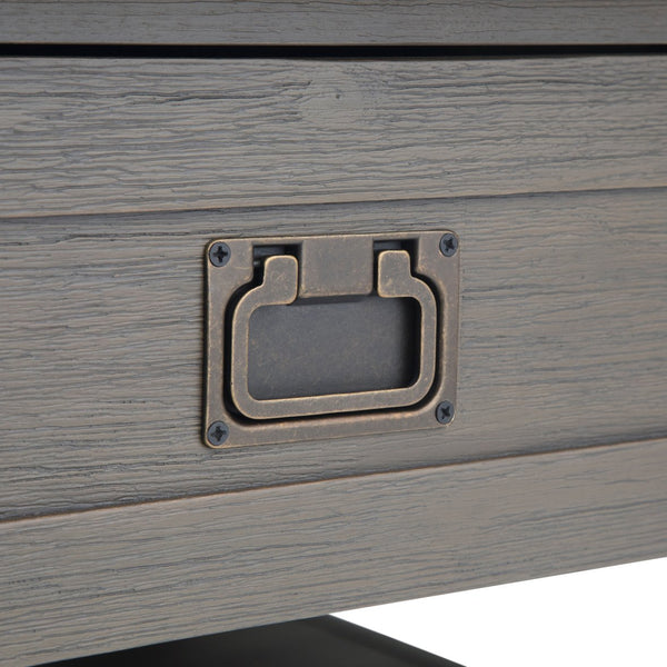 English Elm Monroe Square Coffee Table - Rustic Acacia With Storage, Farmhouse Grey Finish For Modern Living Spaces B136P158951