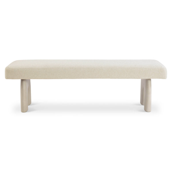 Bernhardt Bernhardt Antibes Bench With Arched Pumice Concrete Supports And Upholstered Seat, Rustic Modern Accent 350506