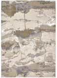Feizy Rugs Aura Polyester/Polypropylene Machine Made Casual Rug Gray/Ivory/Gold 13' x 20'