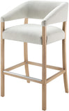 Grace GCE-002 42"H x 22"W x 21"D Bar Stool GCE-002  Upholstery: Cream; Base: Wheat Surya