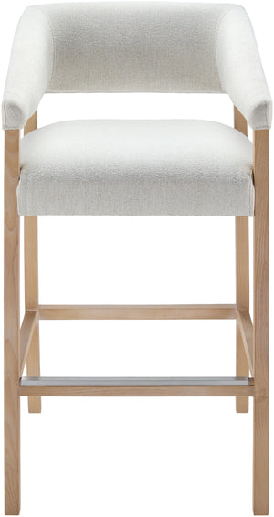 Grace GCE-002 42"H x 22"W x 21"D Bar Stool GCE-002  Upholstery: Cream; Base: Wheat Surya