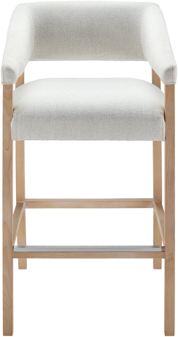 Grace GCE-002 42"H x 22"W x 21"D Bar Stool GCE-002  Upholstery: Cream; Base: Wheat Surya