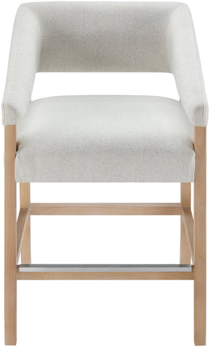 Grace GCE-003 35"H x 22"W x 21"D Counter Stool GCE-003  Upholstery: Cream; Base: Wheat Surya