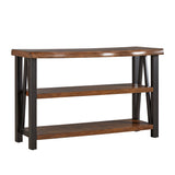 Homelegance By Top-Line Jeovani Live Edge Wood and Metal Sofa Table Medium Brown Wood