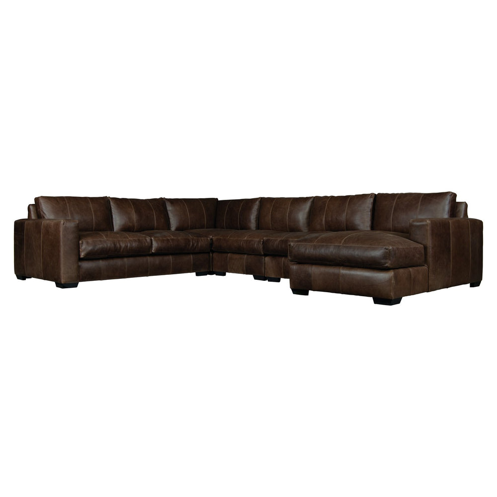 Bernhardt Bernhardt Dawkins Top-Grain Leather Right-Arm Chaise Sectional — Plush Cushions, Modern Scale, Custom Finishes K1719