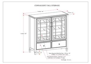 English Elm Connaught Tall Storage Cabinet - Elegant British Colonial Design In Dark Chestnut Brown Finish B136P158127