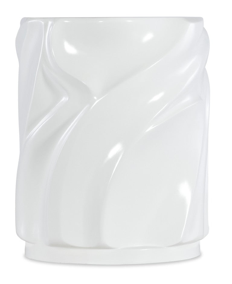 Hooker Furniture Melange Sculptural Alabaster End Table With Carved Twist Column, Round Top & Solid Plinth Base (24") 628-80532-02