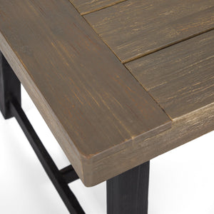 English Elm Acacia Slatted Outdoor Dining Bench Set of Two Solid Hardwood Patio Seating 63086.00GRY