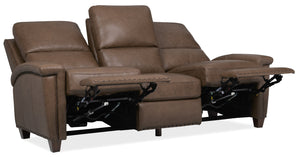 Hooker Furniture Julian Top Grain Leather Power Reclining Sofa with Zero Gravity and Nailhead Trim SS831-PHZ3-088