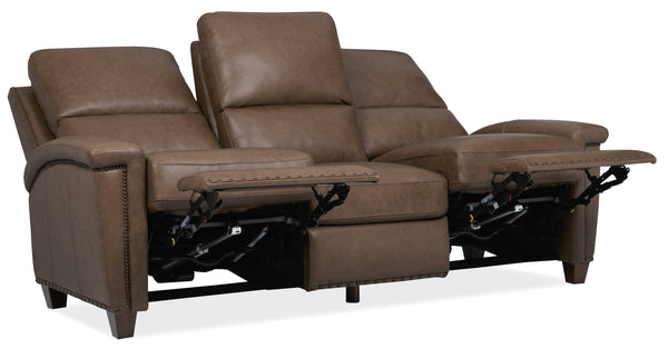 Hooker Furniture Julian Top Grain Leather Power Reclining Sofa with Zero Gravity and Nailhead Trim SS831-PHZ3-088
