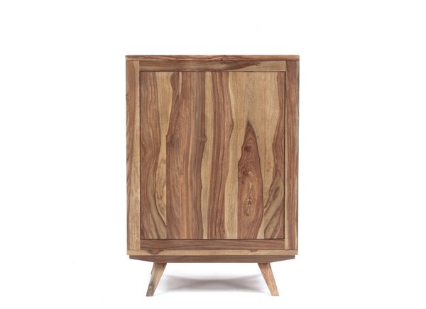 Porter Designs Porter Fusion Solid Sheesham Wood Bar Cabinet – Unique Mid Century Design For Stylish Home Storage Light Brown Wood 07-117-30-6734n