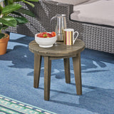 Christopher Knight Home® - Noble House - Gertrude Outdoor 16" Acacia Wood Side Table, Gray Finish