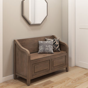 English Elm Connaught Entryway Storage Bench - Handcrafted Rustic Charm With Hidden Storage For Home Organization B136P158534