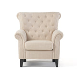 Christopher Knight Home® - Noble House - Greggory Tufted Light Beige Fabric Club Chair