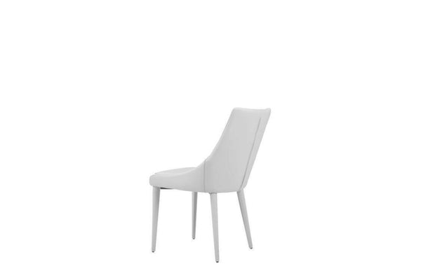 VIG Furniture Lane White Leatherette Dining Chair With Sloped Arms, Solid Back, Splayed Legs For Modern Comfort And Style VGNSGD2933-WHT