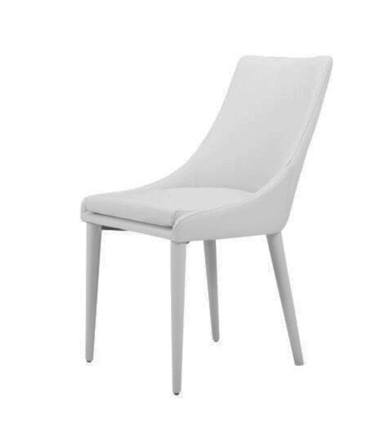 VIG Furniture Lane White Leatherette Dining Chair With Sloped Arms, Solid Back, Splayed Legs For Modern Comfort And Style VGNSGD2933-WHT