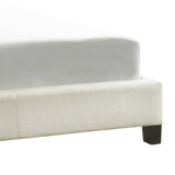 Homelegance By Top-Line Magnolia Nailhead Wingback Tufted Upholstered Bed White Linen