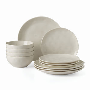 Lenox Bay Colors 12-Piece Dinnerware Set, Grey White, GREY PORCELAIN 894888