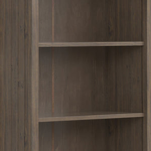 English Elm Lev Smoky Brown Bookcase - Handcrafted Solid Wood, Adjustable Shelves, Two Doors, Anti-Tip Safety, Transitional Design B136P158816
