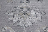 Feizy Rugs Macklaine Polyester/Polypropylene Machine Made Bohemian & Eclectic Rug Silver/Black 8' x 10'