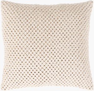 Surya Godavari 20" X 20" Accent Pillow - Luxurious Cotton Home Decor Piece With Timeless Style & Comfort Cream Cotton,Cotton Gda003-2020p