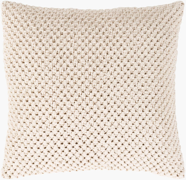 Surya Godavari 20" X 20" Accent Pillow - Luxurious Cotton Home Decor Piece With Timeless Style & Comfort Cream Cotton,Cotton Gda003-2020p