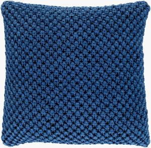 Surya Godavari 20" X 20" Accent Pillow - Luxurious Cotton Home Decor Piece With Timeless Style & Comfort Dark Blue Cotton,Cotton Gda004-2222p