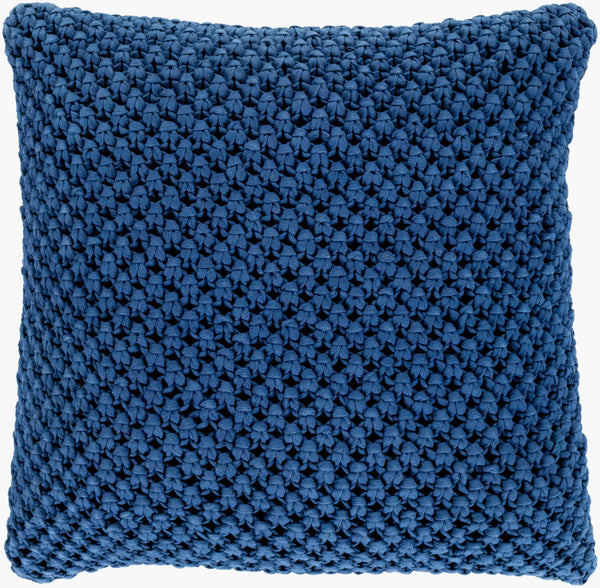 Surya Godavari 20" X 20" Accent Pillow - Luxurious Cotton Home Decor Piece With Timeless Style & Comfort Dark Blue Cotton,Cotton Gda004-2222p