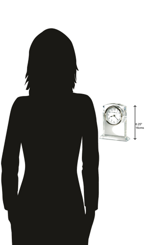 Hekman Furniture 645713 Flaire Tabletop Clock - Elegant Optical Crystal Design With Arabic Numerals & Quartz Movement  Flaire Tabletop Clock 645713