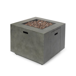 English Elm Outdoor Square Propane Fire Pit Powder Coated Iron 50000 Btu Patio Heater 62837.00CONRT-50K
