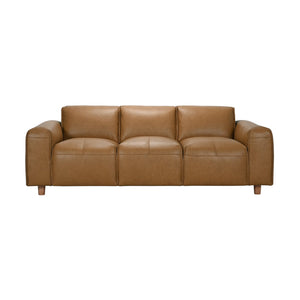 Porter Designs Porter Nerio Top-grain Leather Sofa In Luxurious Camel Brown - Modern Design & Comfort For Living Spaces Brown Leather 02-204-01-6587
